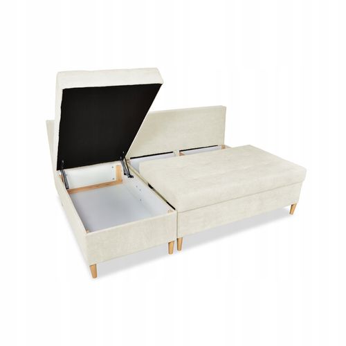 Narożnik Wigo rozkładany z funkcją spania  welur beżowy na Arena.pl