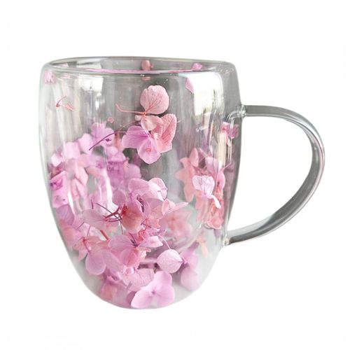 szklanka termiczna z kwiatami w środku, gipsówka hortensje róż na Arena.pl