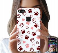 ETUI DO HUAWEI P10 LITE - PSIE ŁAPKI NA BIAŁYM TLE, PIES, KOT, MIŚ