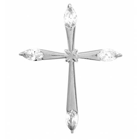SREBRNY KRZYŻYK OZDOBNY Z CYRKONIAMI SREBRO PRÓBY 925 DOSTĘPNY W RÓŻNYCH KOLORACH zdjęcie 3