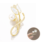 broszka ozdobna - elegancki złoty tulipan bz229