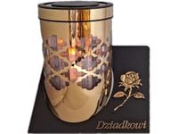 DZIADEK DZIADKOWI ZNICZ  SOLARNY SOLAR FOTOWOLTAICZNY TUBA RÓŻA ZŁOTO