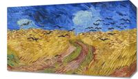 Obraz 50x30cm  Pole Pszenicy z Krukami, Van Gogh Vintage