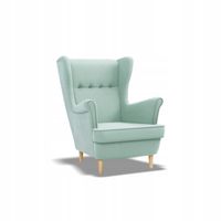 Fotel USZAK MIĘTOWY PASTELOWY w Stylu Skandynawskim Elegancki Wygodny