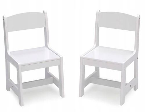 BIAŁY STOLIK DREWNIANY STÓŁ 2 KRZESEŁKA DLA DZIECI MEBLE na Arena.pl