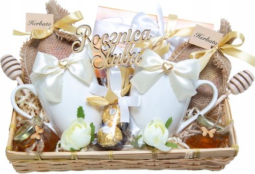 PREZENT NA ROCZNICĘ ŚLUBU JUBILEUSZ DUŻY KOSZ PREZENTOWY BOX KUBEK na Arena.pl