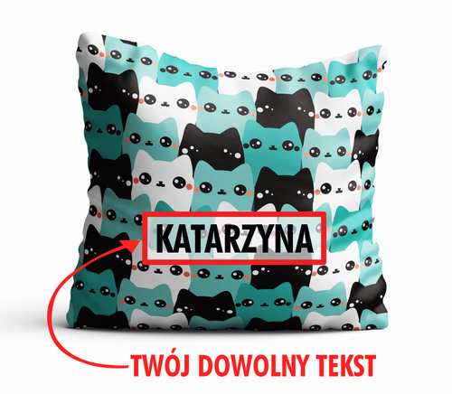 Poduszka DZIECIĘCA z Twoim napisem PD44 kotki na Arena.pl