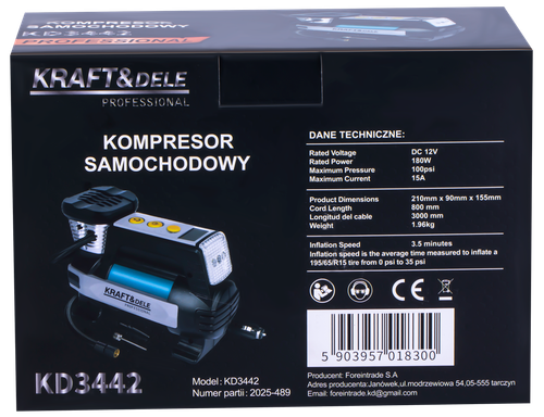 KOMPRESOR SAMOCHODOWY 12V KD3442 na Arena.pl