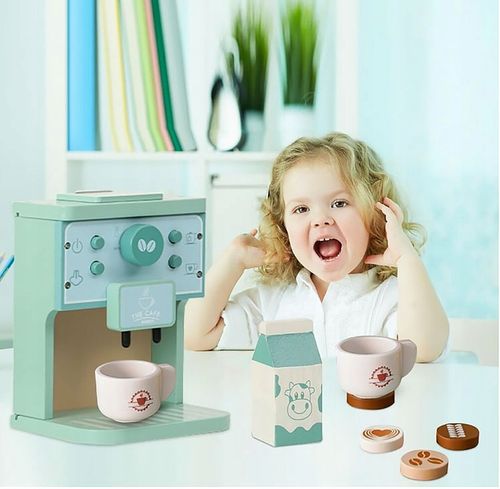 DREWNIANY EKSPRES DO KAWY DLA DZIECI AUTOMAT AGD KAWIARNIA ZESTAW PREZENT na Arena.pl