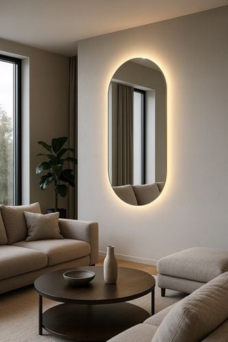 Lustro owalne LED COB łazienkowe, uniwersalne 100x50 cm bez ramy IP 67 na Arena.pl