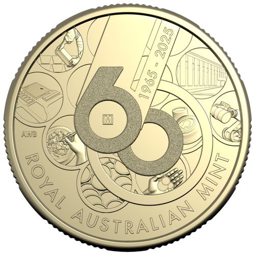 Zestaw 4 monet: 60th Anniversary of the Royal Australian Mint Brąz Aluminiowy 2025 Mintmark & Privy Mark na Arena.pl