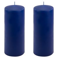 Zestaw słupkowych świec, 25 cm, Ø 10 cm, niebieski, 2 sztuki