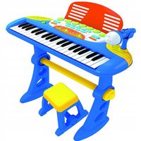 PIANINO KEYBOARD KRZESEŁKO MIKROFON ORGANY 37 klawiszy Dla Dzieci Stołek