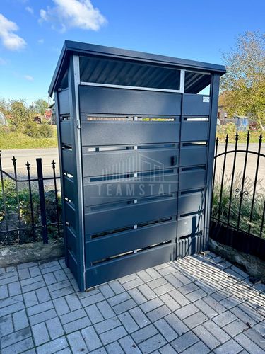 Wiata Śmietnikowa 130x40cm - Antracyt - Dach spad w tył TS779 na Arena.pl