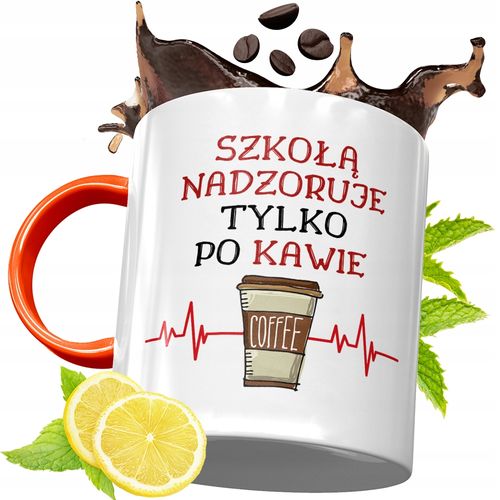 Kubek Pomarańczowy Dla Dyrektora Prezent Z Nadrukiem Ze Zdjęciem na Arena.pl