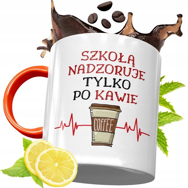 Kubek Pomarańczowy Dla Dyrektora Prezent Z Nadrukiem Ze Zdjęciem zdjęcie 1