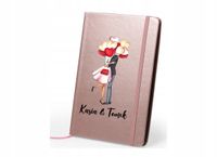 Notes metaliczny A5 nadruk UV WALENTYNKI gift NOTATNIK