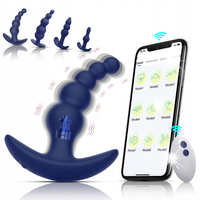 Silikonowy wibrator analny 10 wibracji z APP i trybami zdalnymi, USB Rechar
