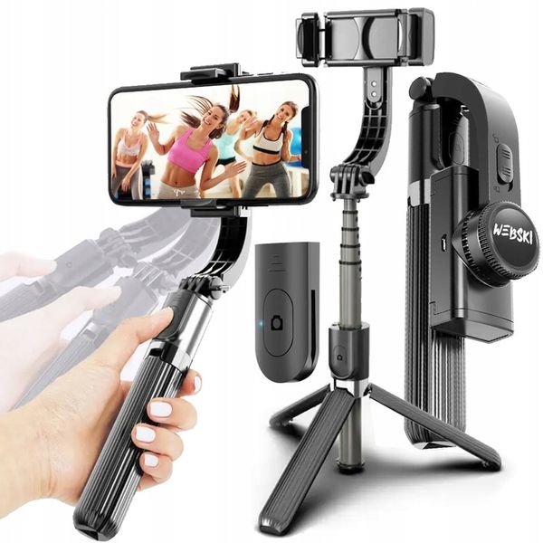 Gimbal Bezprzewodowy stabilizator obrazu do telefonu kamery z tripodem zdjęcie 7