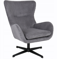 Fotel wypoczynkowy Martin c. szary sztruks obrotowy wygodny do salonu