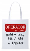 Torba Biała Eco Shopper Dla Operatora Prezent Z Nadrukiem Ze Zdjęciem