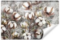Fototapeta Do Salonu BETON Mural Bawełna Rośliny Abstrakcja 90cm x 60cm