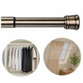 DRĄŻEK ROZPOROWY PRYSZNICOWY DO SZAFY ZASŁON REGULOWANY 90-160 cm ANTYK