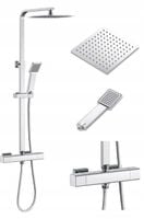 Deszczownica Zestaw prysznicowy DO KABINY bateria termostatyczna CALDO