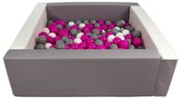 Kwadratowy suchy basen z ekoskóry z 200 piłeczkami MEGA ZESTAW DLA DZIECI