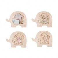 DLA DZIECI DREWNIANE PUZZLE WARSTWOWE SAFARI