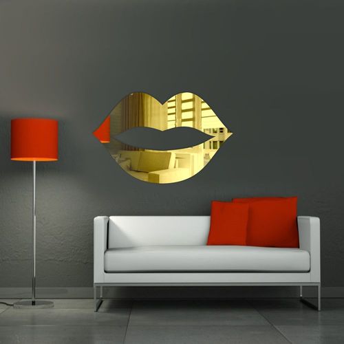 Dekoracyjne lustro akrylowe  Usta srebrne na Arena.pl
