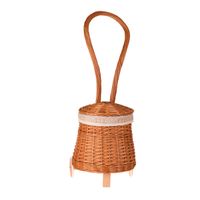 Lasovia Design Betula Kosz Wiklinowy Mobilny Ø 38 H 48 /105 cm