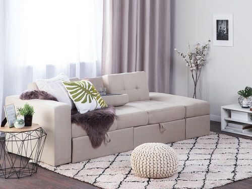 Sofa rozkładana beżowa FALSTER na Arena.pl