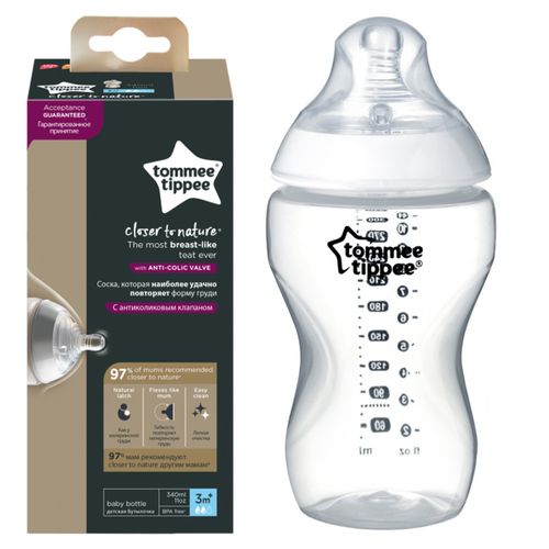 TOMMEE TIPPEE Butelka antykolkowa 340ml ze smoczkiem 3m+ na Arena.pl