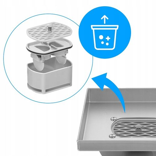 ODPŁYW LINIOWY KWADRATOWY 15x15 CM INOX OBROTOWY NISKI SYFON 360 DL07 FIX na Arena.pl