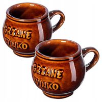 KUBKI DO GRZANEGO WINA GRZAŃCA 300ml Z UCHEM KUBEK KAMIONKA ZESTAW 2szt