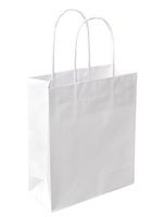 Torba 25szt  papierowa ekologiczna ze skręcanym uchytem biała 25x10x32