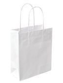 Torba 25szt  papierowa ekologiczna ze skręcanym uchytem biała 25x10x32