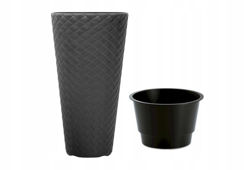2x Doniczka okragła pleciona Slim DPMT300 + DBMT300 + wkłady zdjęcie 2