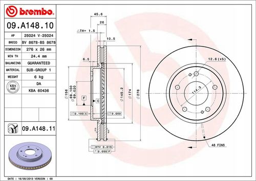 TARCZA HAM PRZOD 276X26 V BREMBO na Arena.pl