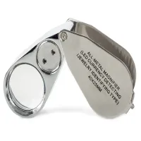 Lupa 40x kieszonkowa składana metalowa podświetleniem 2 led uv