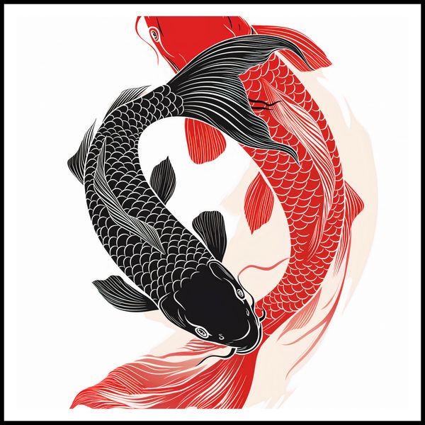 Plakat 100x100cm Yin i Yang Koi zdjęcie 3