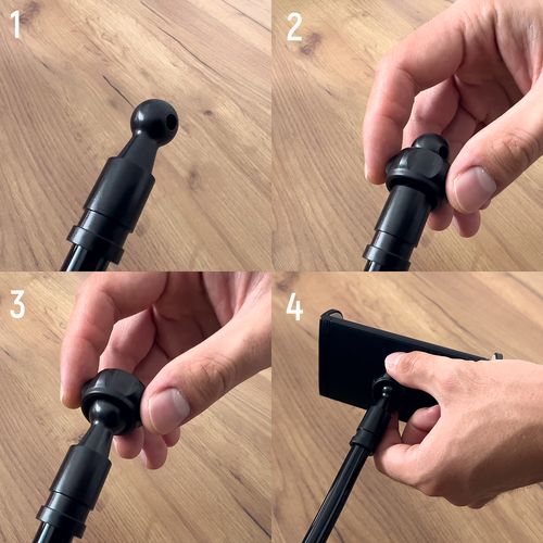 Długi elastyczny uchwyt na telefon i tablet mocowany do biurka czarny na Arena.pl