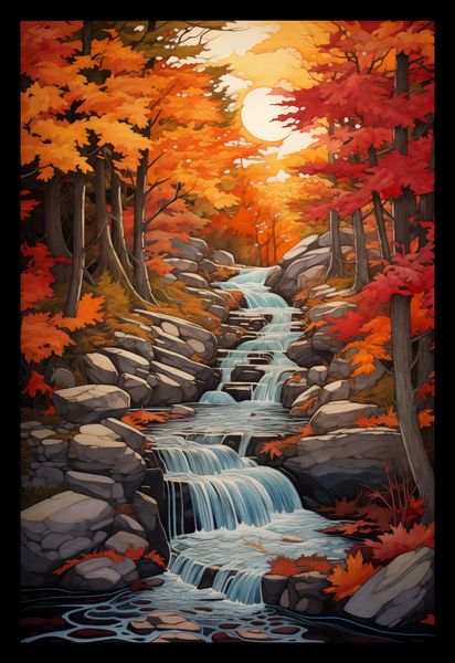 Plakat 20x30cm Jesienne Wodospady zdjęcie 2