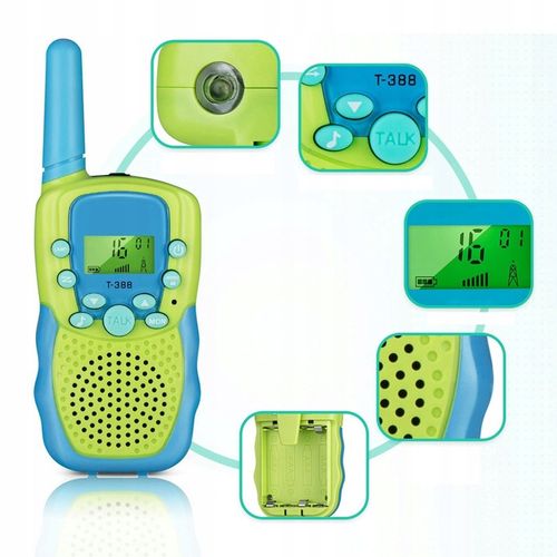 ZESTAW WALKIE TALKIE DLA DZIECI 2 SZT ŁOKI TOKI KRÓTKOFALÓWKI DUŻY ZASIĘG na Arena.pl