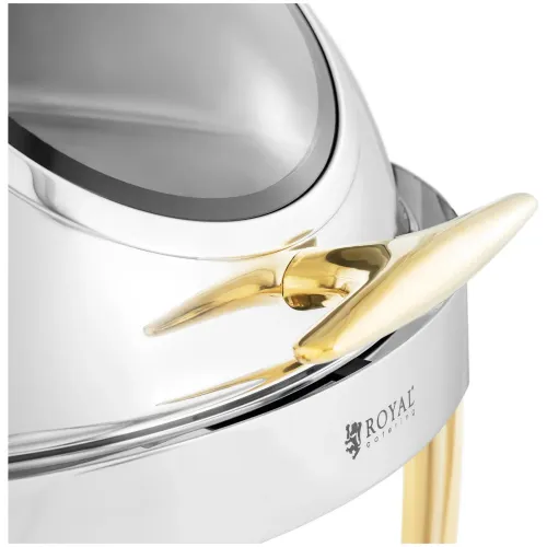 Podgrzewacz bemar bufetowy do potraw na pastę okrągły z pokrywą rolltop 6 l na Arena.pl