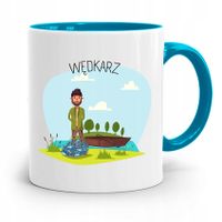 Kubek Błękitny Wędkarza Rybak Najlepszy Wędkarz Z Nadrukiem Ze Zdjęciem