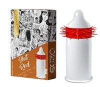 PREZERWATYWY Z FAKTURĄ WYPUSTKAMI EGZO HOT RED