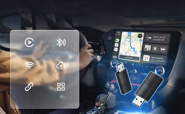 Bezprzewodowy Adapter Mini USB CarPlay do iPhone iOS zdjęcie 2