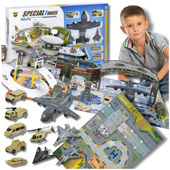lotnisko baza wojskowa zestaw xl zabawka dla dzieci samoloty pojazdy hangar